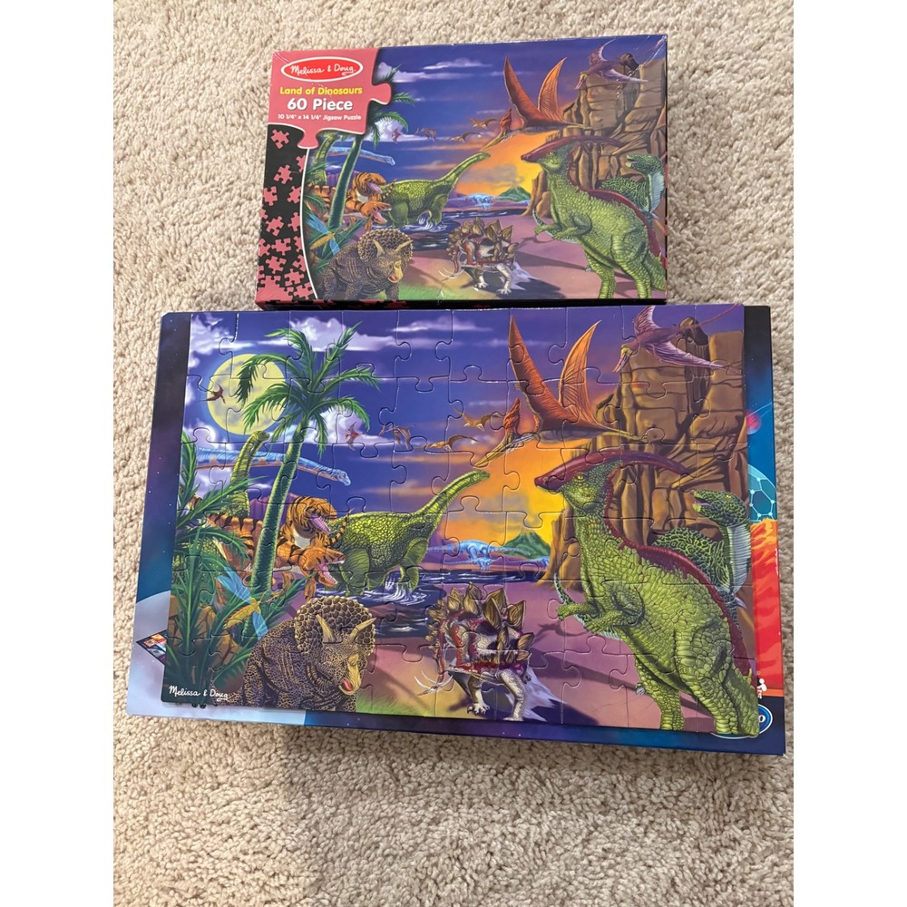 Melissa & Doug Land of Dinosaurs 60 Piece Jigsaw Puzzle All Pieces Accounted For